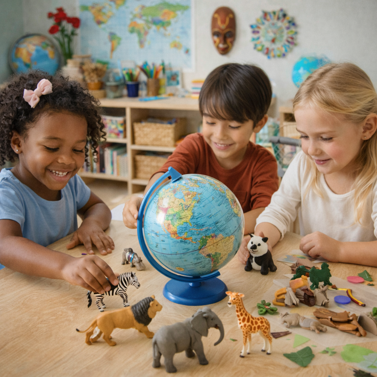 Enfants créant des œuvres inspirées d’artistes du monde