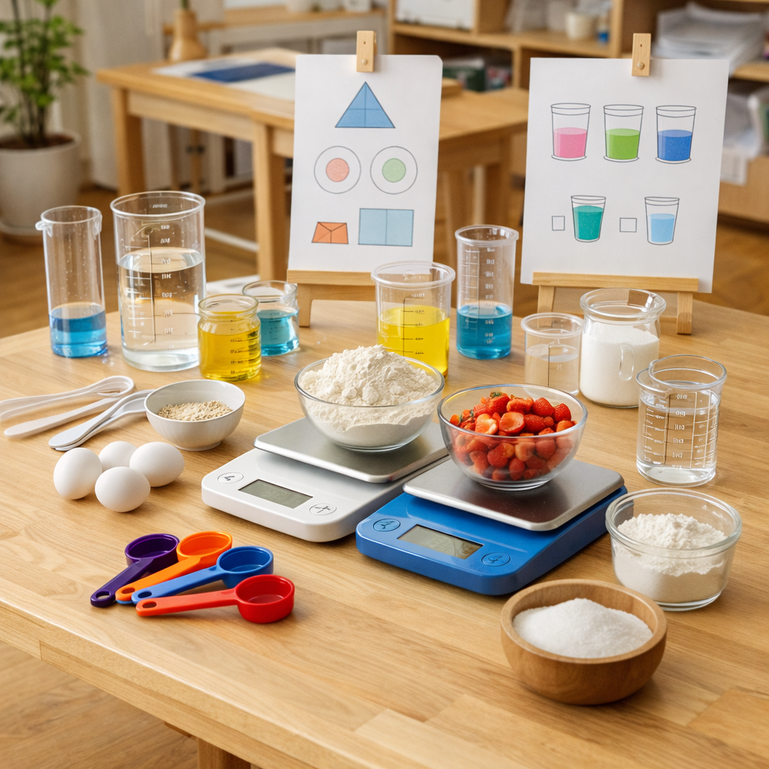 Enfants mesurant des ingrédients pour une expérience